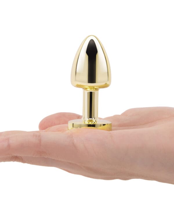 Gemsations 2" Beginners Bling Bling Metal Butt Plug - Gold - Image 4