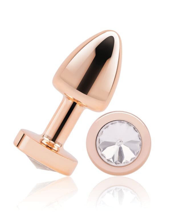 Gemsations 2" Beginners Bling Bling Metal Butt Plug - Rose Gold - Image 2