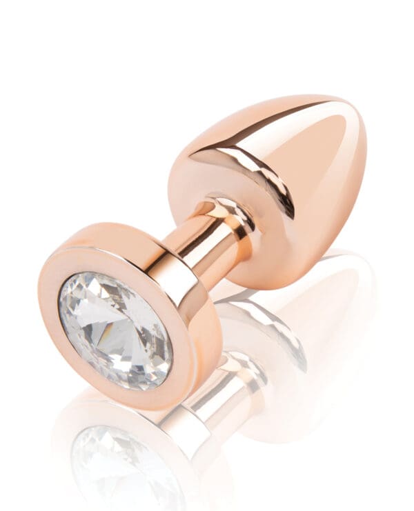 Gemsations 2" Beginners Bling Bling Metal Butt Plug - Rose Gold - Image 3