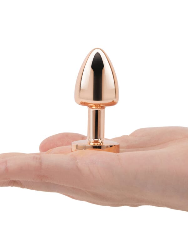 Gemsations 2" Beginners Bling Bling Metal Butt Plug - Rose Gold - Image 4