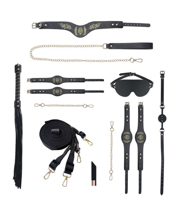 Shots Ouch! London Collection Bondage Kit w/Bag - Black - Image 3