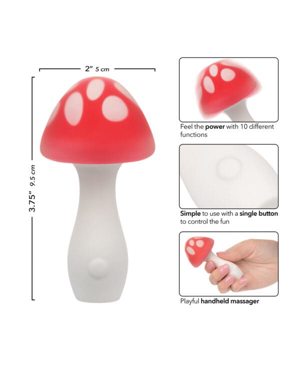 Naughty Bits Muff Shroom Playful Massager - Red/White - Image 5