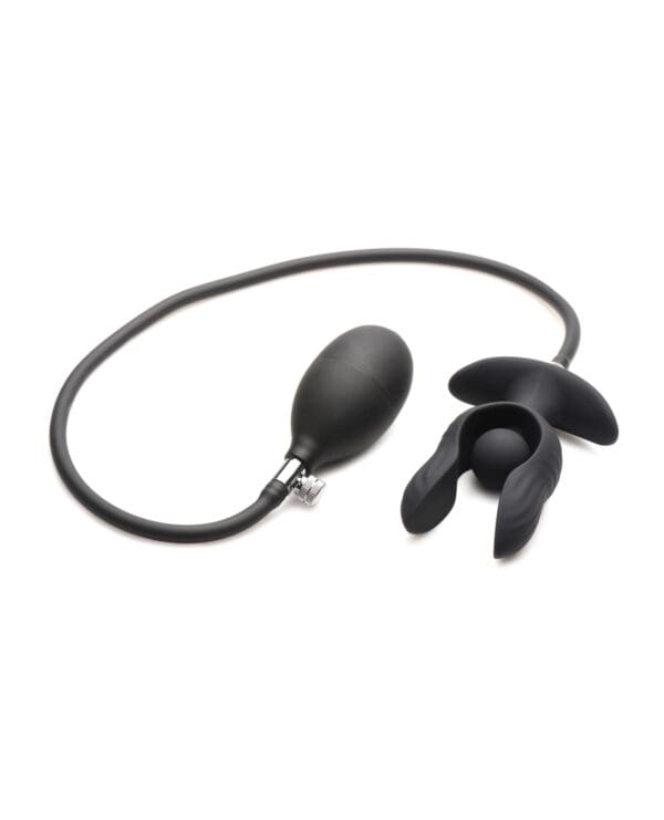 Master Series Dark Pearl Inflatable Vibrating Butt Plug w/Remote Control - Black - Image 2