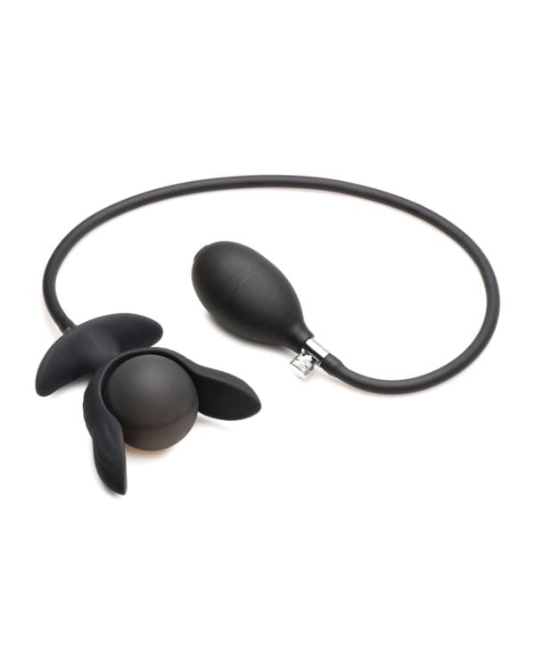 Master Series Dark Pearl Inflatable Vibrating Butt Plug w/Remote Control - Black - Image 3