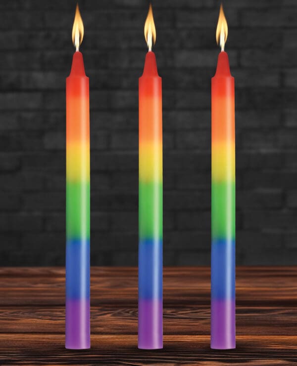 Master Series - Pride Candles Rainbow Drip Candle Set of 3 - Image 3