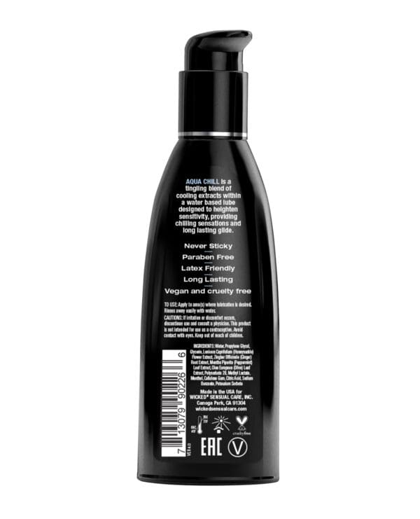 Wicked Sensual Care Aqua Chill Water Based Cooling Lubricant - 2 oz - Image 2