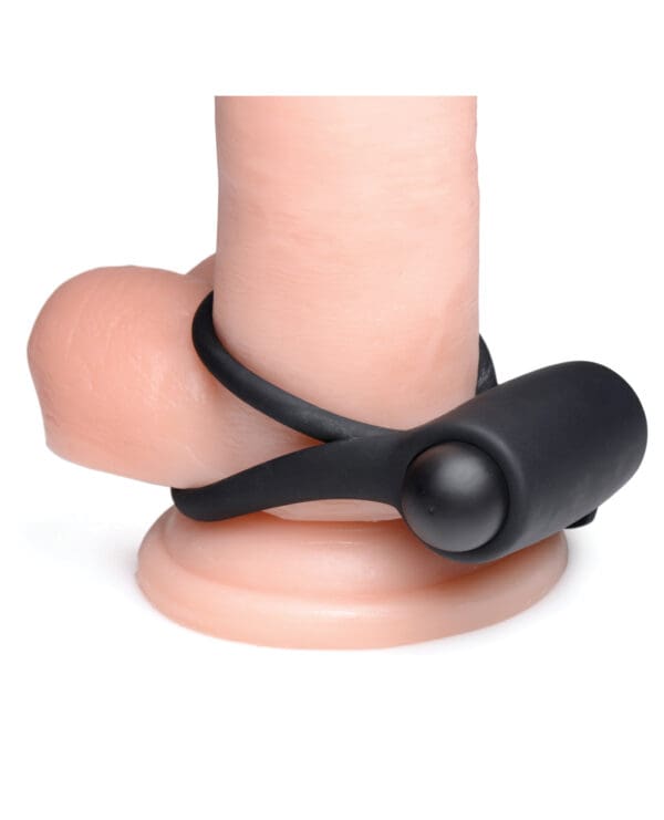 Bang! Vibrating Cock Ring & Bullet w/Remote Control - Black - Image 4