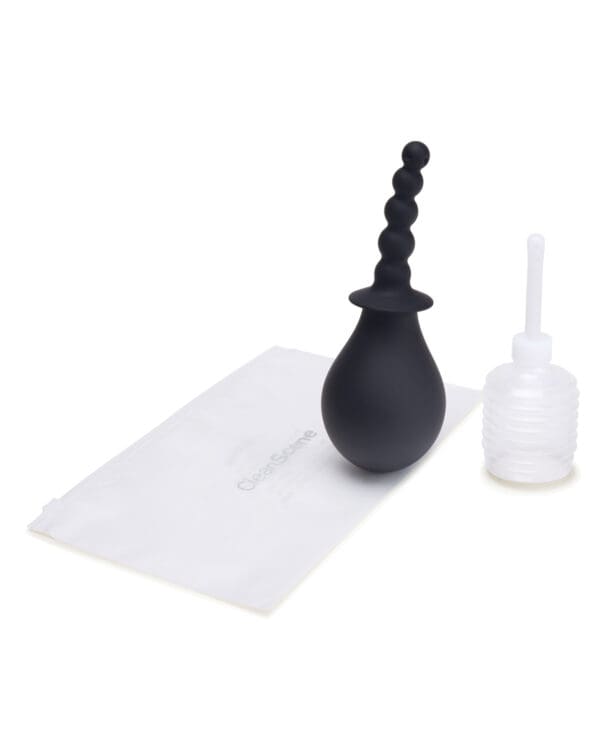 CleanScene 4 Pc Soft Squeeze Beaded Anal Douche Set w/Flared Base - Image 2