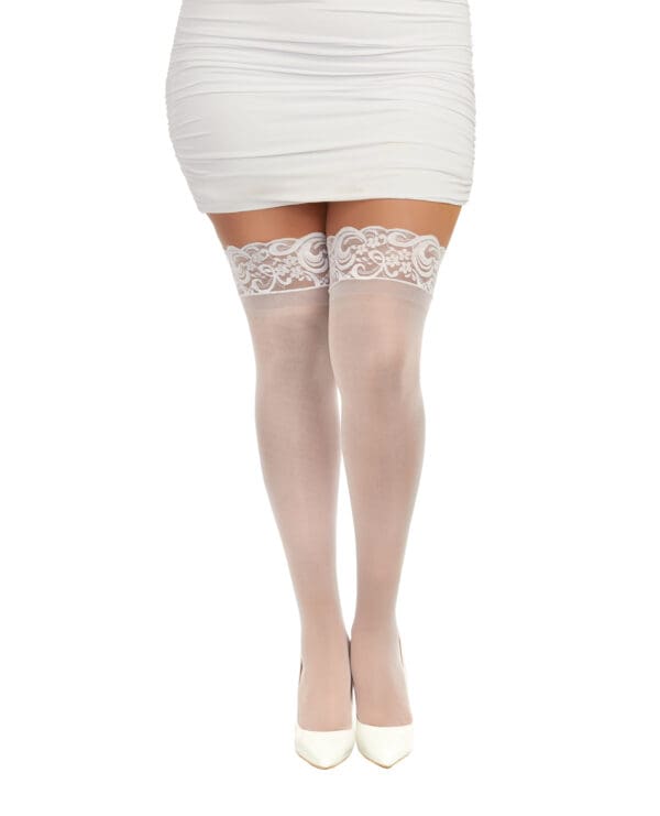 Lace Top Thigh High - White QN