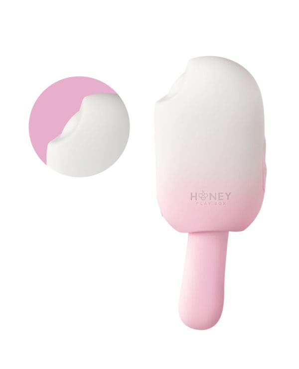 Bite Me Sucking, Tapping & Vibrating Cream Pop Stimulator - Pink/White - Image 4