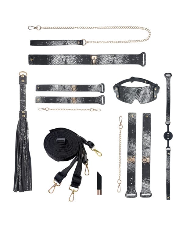 Shots Ouch! Florence Collection Bondage Kit w/Bag - Black - Image 3