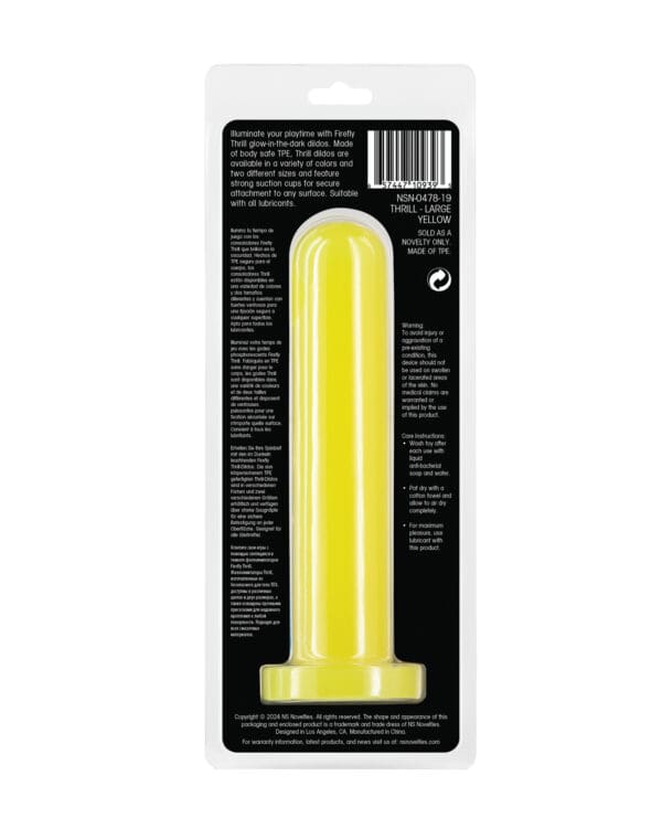 Firefly Thrill Glow in the Dark Dildo - Large - Yellow - Image 5
