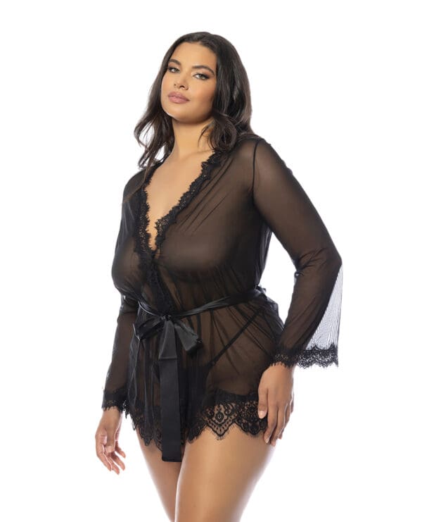 Provence Short Robe - Black 1X/2X - Image 2