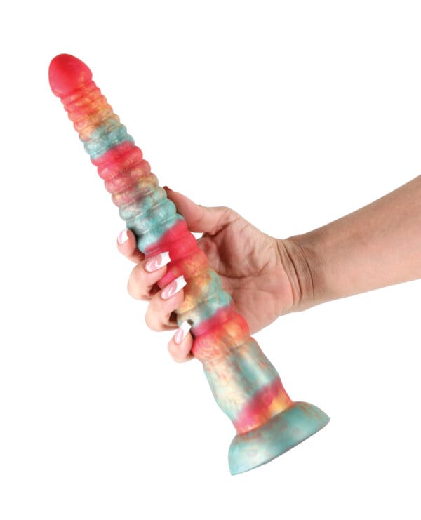 Colours Stacked 12" Dildo - Red/Gold - Image 3