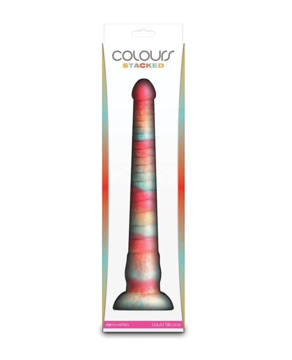 Colours Stacked 12" Dildo - Red/Gold - Image 4