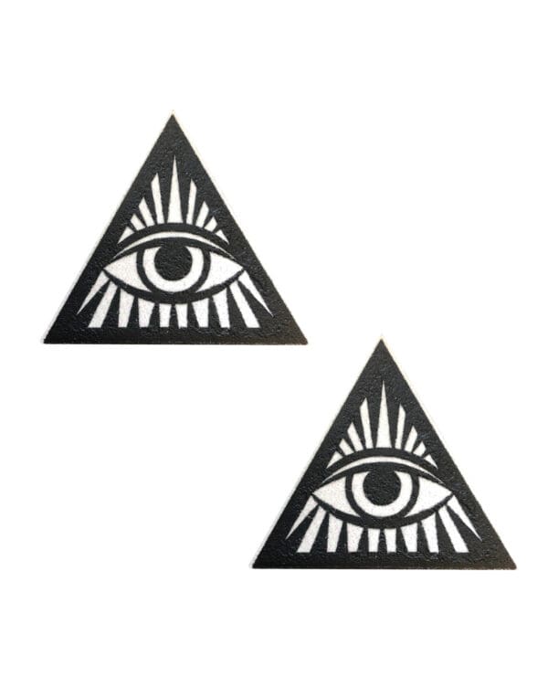 Neva Nude Eye of Providence Pasties - Black/White O/S - Image 2