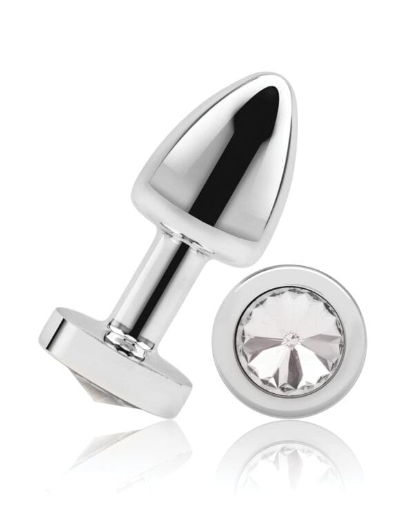 Gemsations 2" Beginners Bling Bling Metal Butt Plug - Silver - Image 2