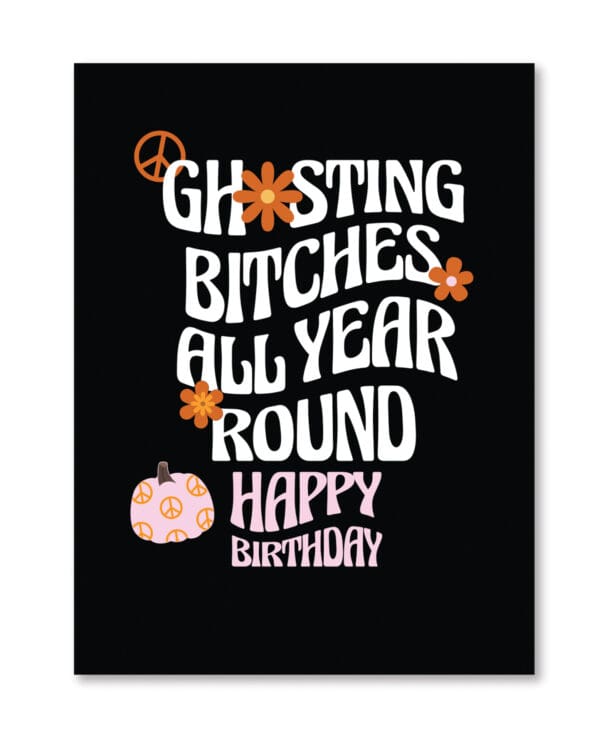 Halloween Ghosting Birthday Greeting Card w/Sticker - Image 2