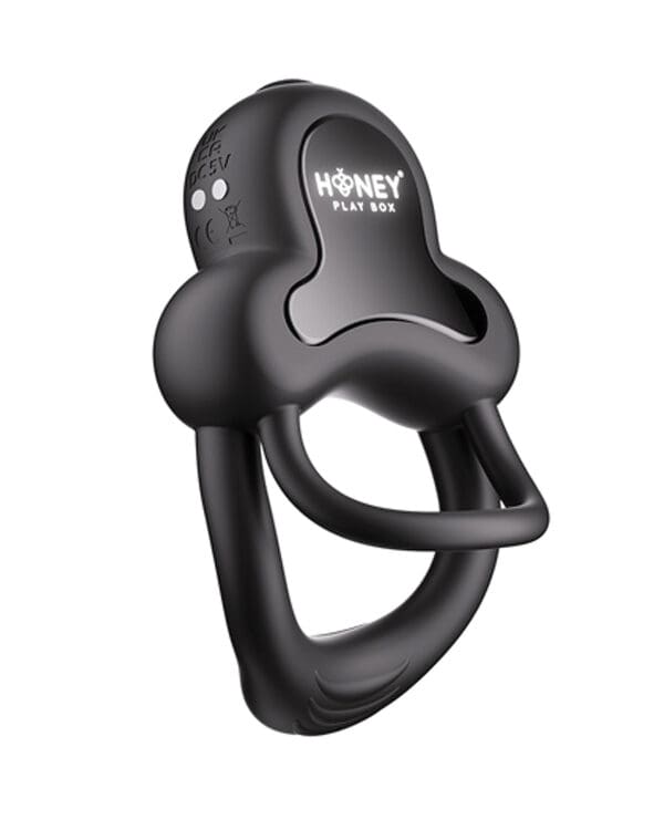 Anello Vibrating Double Cock Ring w/Clitoral Stimulator - Black - Image 2
