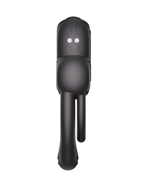 Anello Vibrating Double Cock Ring w/Clitoral Stimulator - Black - Image 3