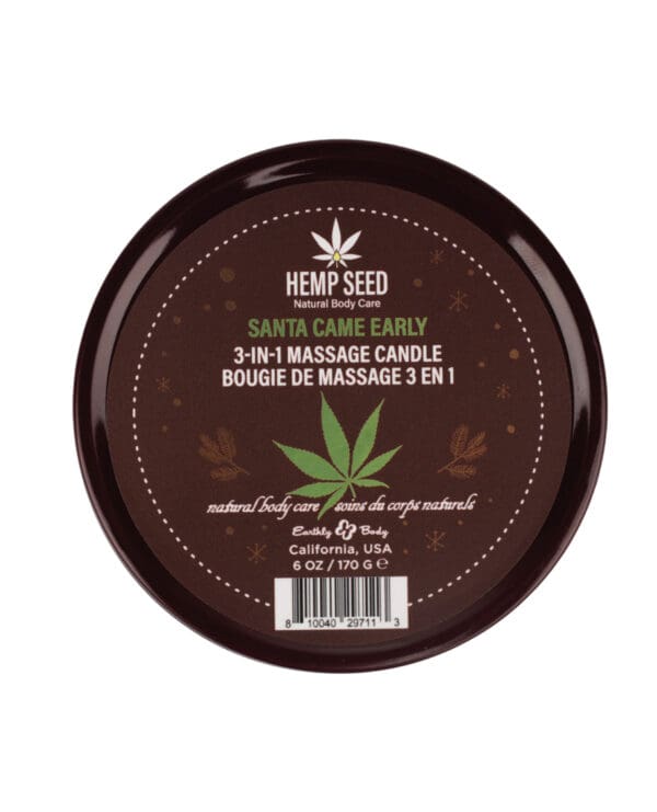 Earthly Body 2024 Holiday 3 in 1 Massage Candle - 6 oz Santa Came Early - Image 2