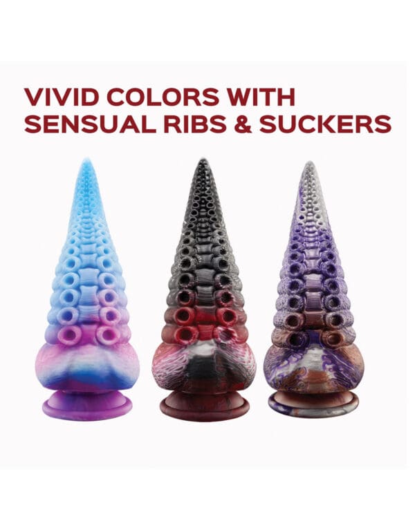 Lava Tentacle Shape Suction Cup Dildo - Multi Color - Image 2