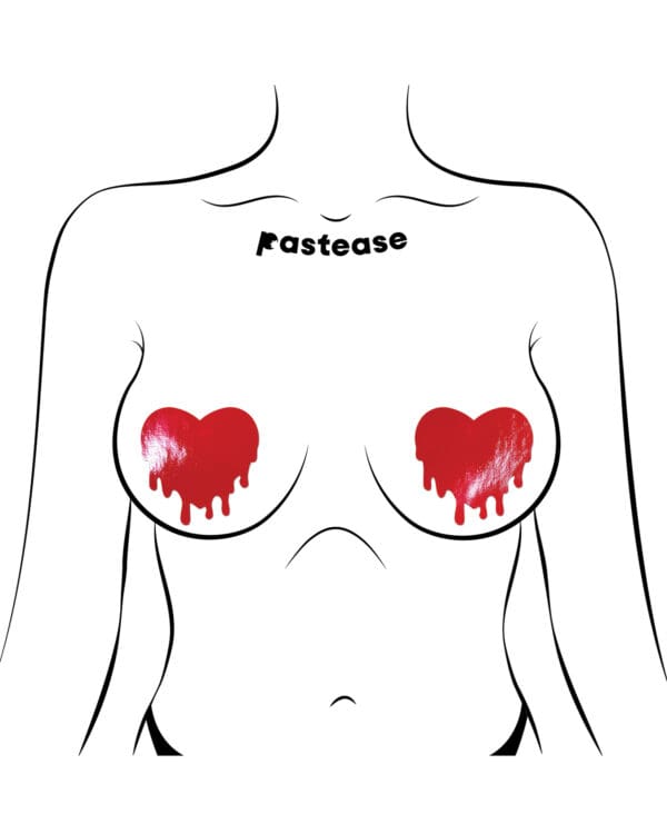 Pastease Faux Leather Melty Heart - Red O/S - Image 3