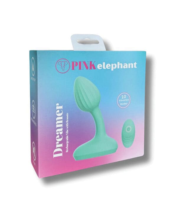 Pink Elephant Dreamer Rechargeable Vibe w/Remote - Aqua - Image 3