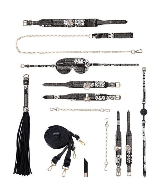 Shots Ouch! NY Collection Bondage Kit w/Bag - Black - Image 3