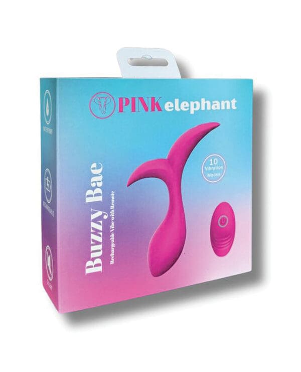 Pink Elephant Buzzy Bae Rechargeable Vibe w/Remote - Pink - Image 4