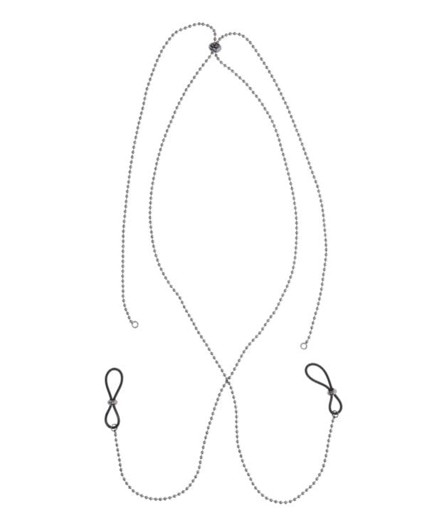 Sex & Mischief Ex's & Oh's Body Jewelry w/Nipple Ties - Black - Image 2