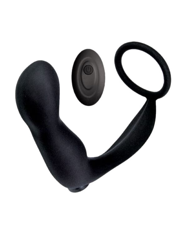 Ass-station Contoured Anal Plug w/Remote - Black - Image 2