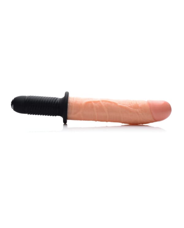 Master Series Onslaught 13 Mode XL Vibrating Dildo Thruster - Light - Image 3