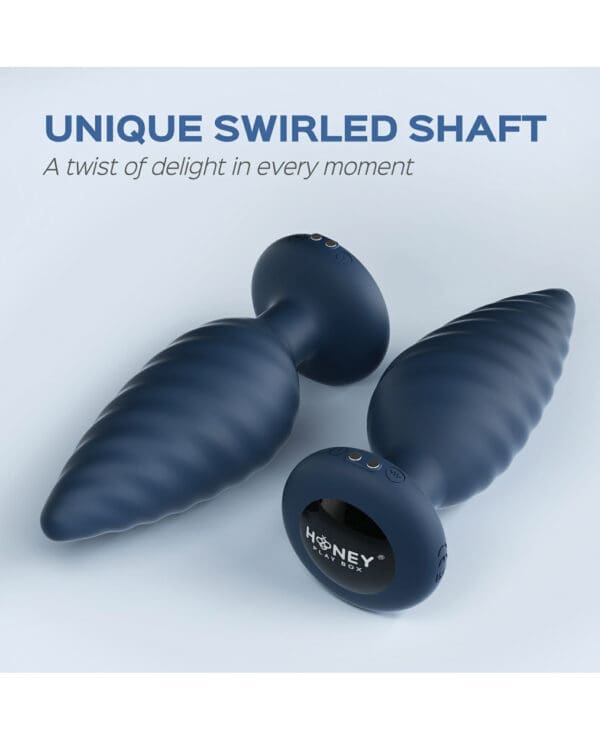 Noah App-Controlled Rotating Butt Plug - Navy Blue - Image 2