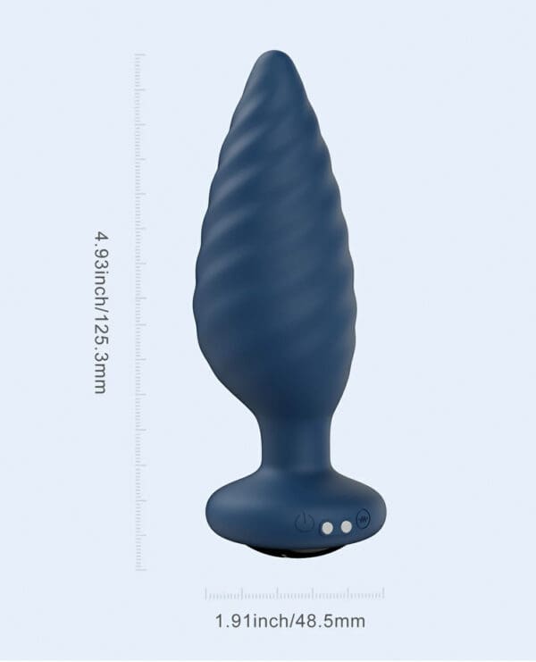 Noah App-Controlled Rotating Butt Plug - Navy Blue - Image 4