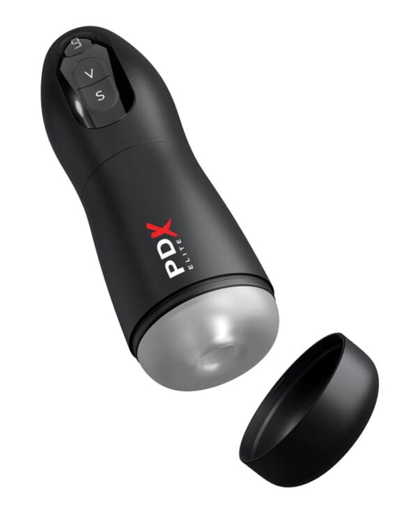 PDX Elite Suck-O-Matic Vibrating Stroker - Frosted/Black - Image 4