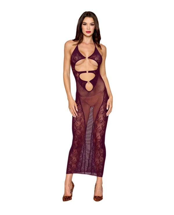 Seamless Gown w/Removable Shrug 2 pc Set - Cherry Lacquer O/S - Image 2