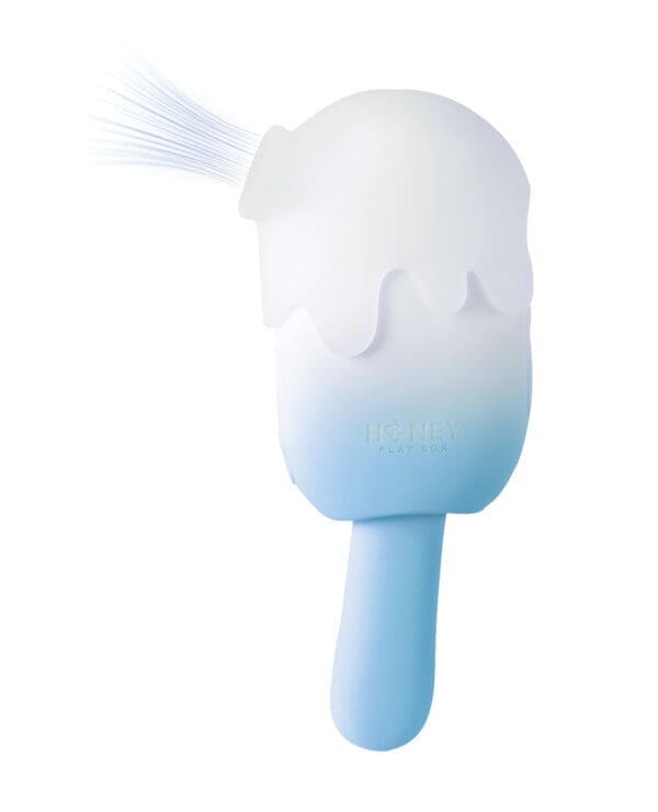 Bite Me Sucking, Tapping & Vibrating Cream Pop Stimulator - Blue/White - Image 2