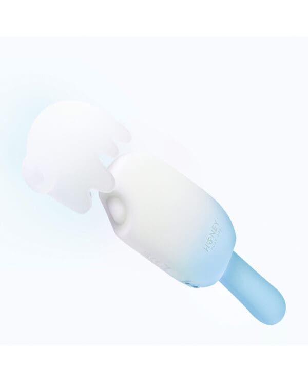 Bite Me Sucking, Tapping & Vibrating Cream Pop Stimulator - Blue/White - Image 3