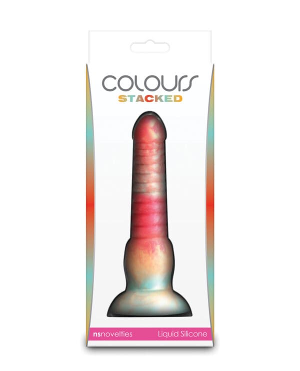 Colors Stacked 6" Dildo - Red/Gold - Image 4