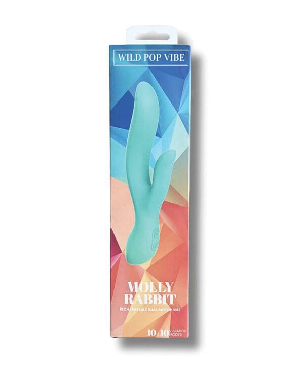 Wild Pop Vibe Molly Rabbit Dual Vibrator - Aqua - Image 3