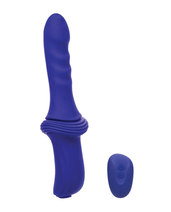 Overdrive Ridged Shaft Remote Control Sex Machine - Blue - Image 2