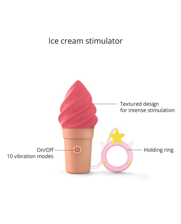 Love to Love Cand'ice Ice Cream Cone Stimulator - Raspberry Jolly - Image 3
