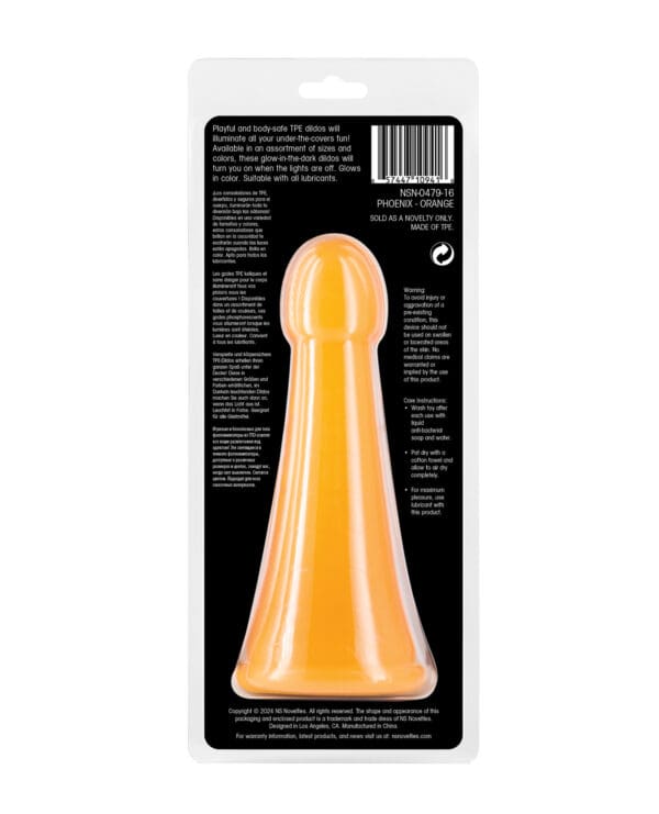 Firefly Phoenix Glow in the Dark Dildo - Orange - Image 5