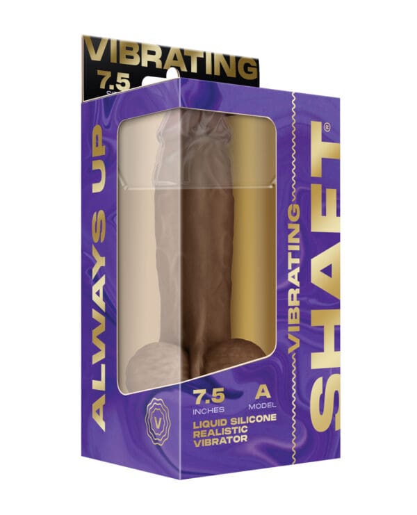 Shaft Flexskin Liquid Silicone 7.5" Vibrating Dong w/Balls - Oak - Image 5