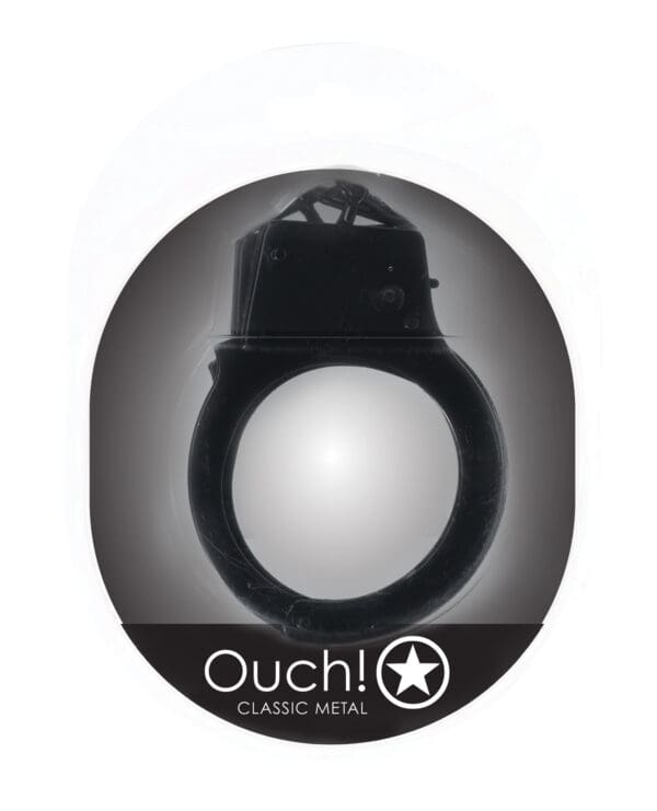 Shots Ouch! Classic Metal Handcuffs - Black - Image 2