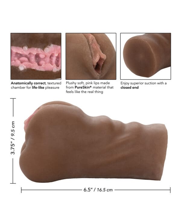 Stroke It Pussy Masturbator - Brown - Image 4