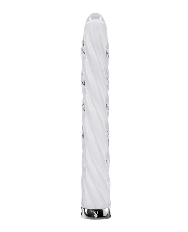 Playboy Pleasure In the Twist Glass Vibrator - White - Image 2