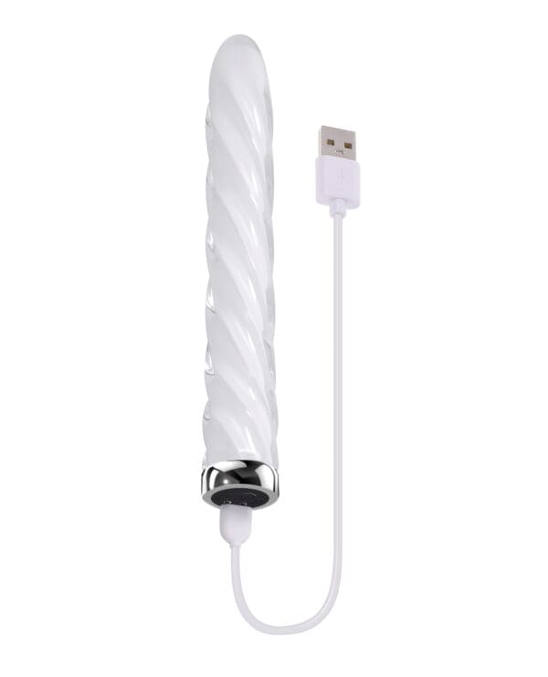 Playboy Pleasure In the Twist Glass Vibrator - White - Image 5