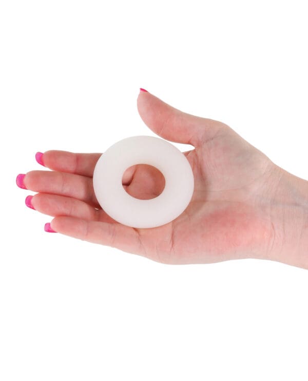 Firefly Glow in the Dark Bubble Cock Ring - Large, White - Image 4